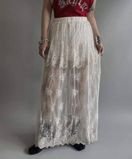 【USED】 Sheer Lace Skirt / 230624-026
