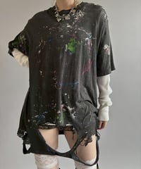 【USED】 Damage Paint T-shirt&Thermal Top /260607-030