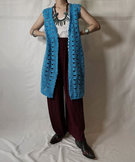 【USED】  Crochet N/S Long Vest/20210819-014