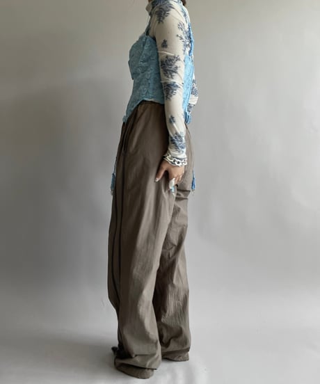 【USED】 Flower Patterned Sheer Leotard Top /240914-007