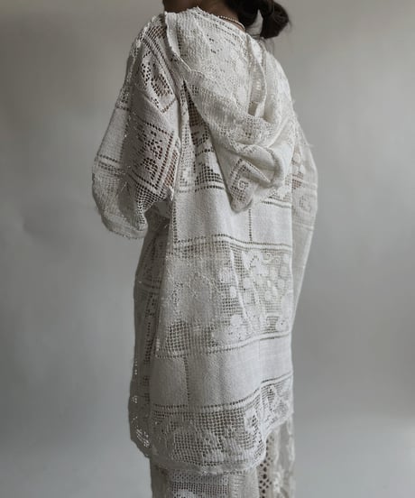 【RE;CIRCLE】 RE Crochet Lace S/S Hoodie / 220427-027