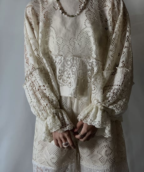【RE;CIRCLE】 RE Lace L/S Top/210801-065