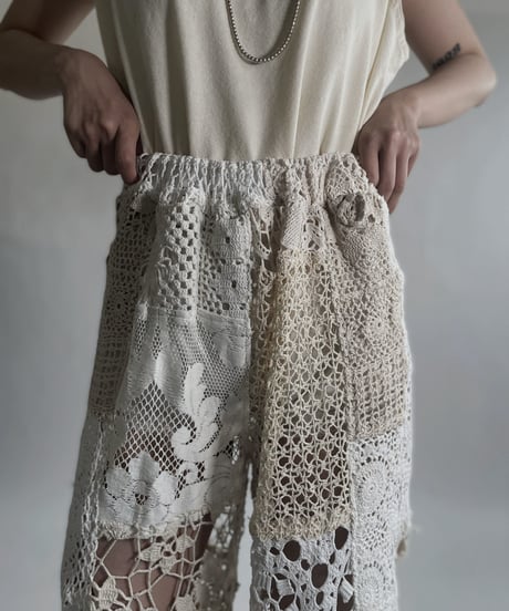 【RE;CIRCLE】 RE Crochet Patchwork Pants / 220623-027