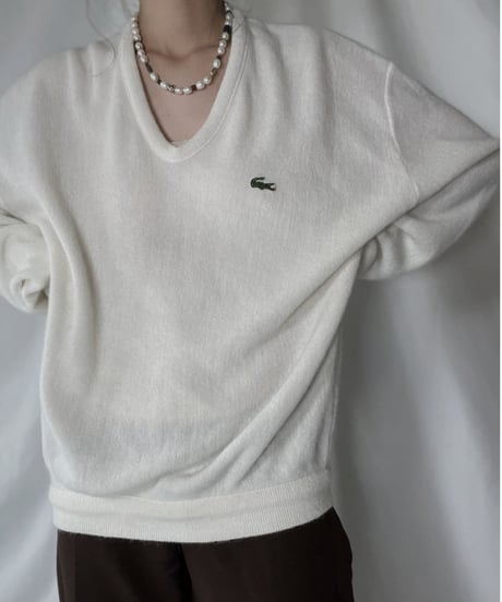 【USED】   LACOSTE Knit Top③/211126-009