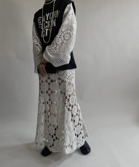 【RE;CIRCLE】 RE Crochet Lace Mermaid Skirt / 220427-010