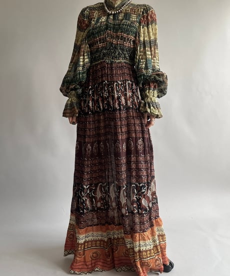 【RE;CIRCLE】 RE Indian Cotton Balloon Sleeved One-piece / 240912-006