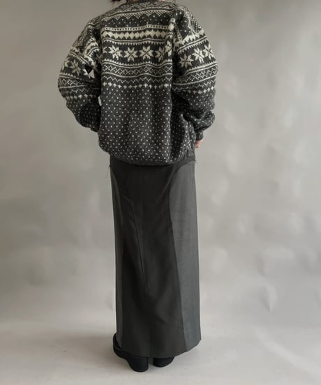 【USED】 Made in USA Wool100% Tirolean Knit Top /240120-011