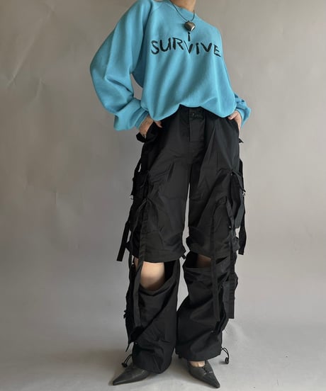 【USED】 Made in USA 90's Fruit of the Loom I SURVIVED Sweat Top  /241207-030