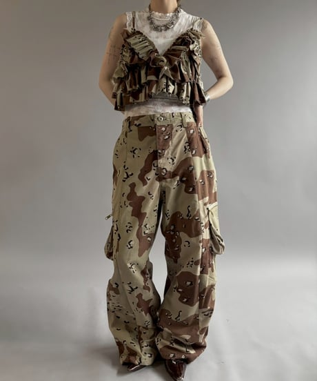 【RE;CIRCLE】 RE Camo Back Ribbon Frill Bustier / 260618-005