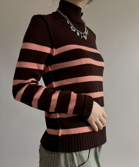 【USED】 Paul Smith Jeans Border Pattern Knit Top/ 260228-015