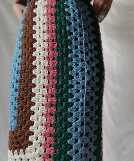 【RE;CIRCLE】 RE Granny Knit Long Skirt⑨/211014-029