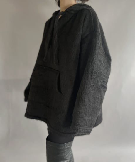 【RE;CIRCLE】 RE Mohair Mexican Hoodie Black / 230105-002