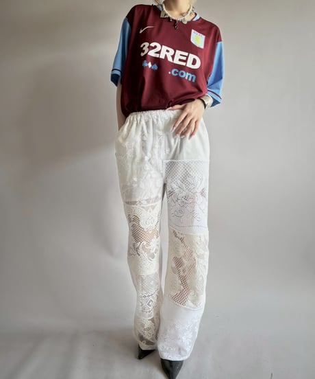 【RE;CIRCLE】 RE Crochet Lace Patch work Pants / 250731-004