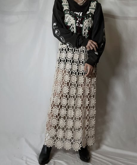 【RE;CIRCLE】 RE Granny Knit×Lace N/S One-piece①/210917-008