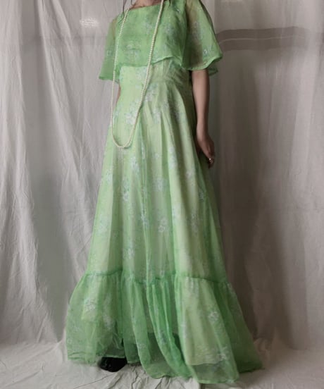 【USED】 Flower Patterned See-through N/S Dress/210714-033