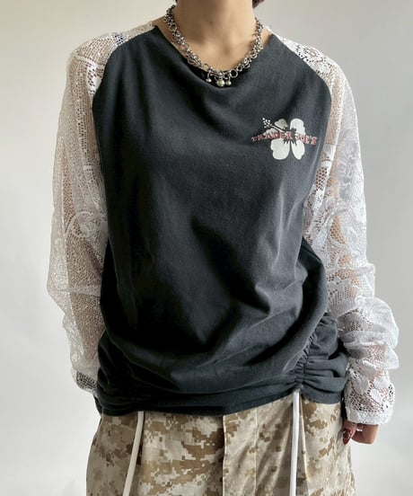 【RE;CIRCLE】 RE Lace Switching Raglan T-Shirt / 250605-001