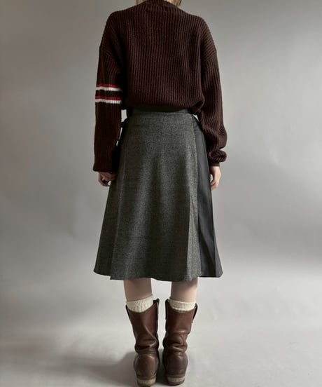 【RE;CIRCLE】 RE Suit Pleats Wrap Skirt/ 260108-004
