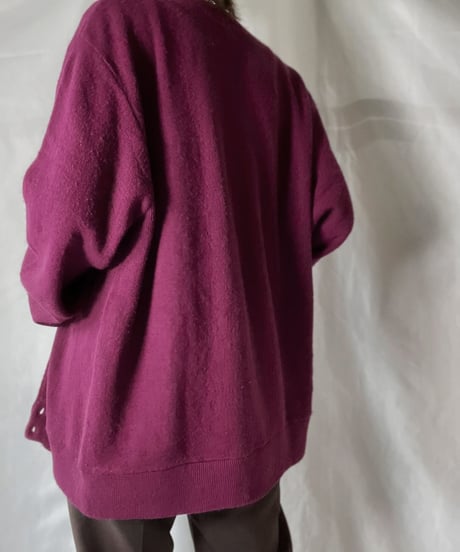 【USED】   LACOSTE Knit Cardigan④/210930-031