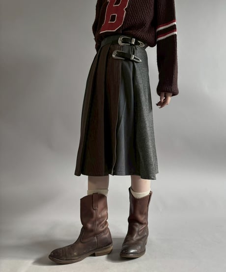 【RE;CIRCLE】 RE Suit Pleats Wrap Skirt/ 260108-004