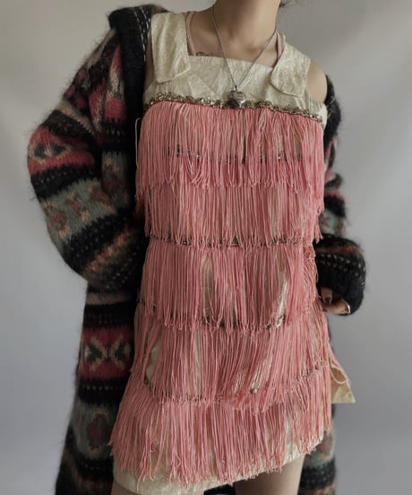 【USED】 Lame Fringe Camisole Top / 231112-014