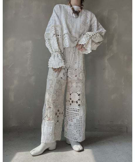 【RE;CIRCLE】 RE Crochet Patchwork L/S Top⑦/20220317-012