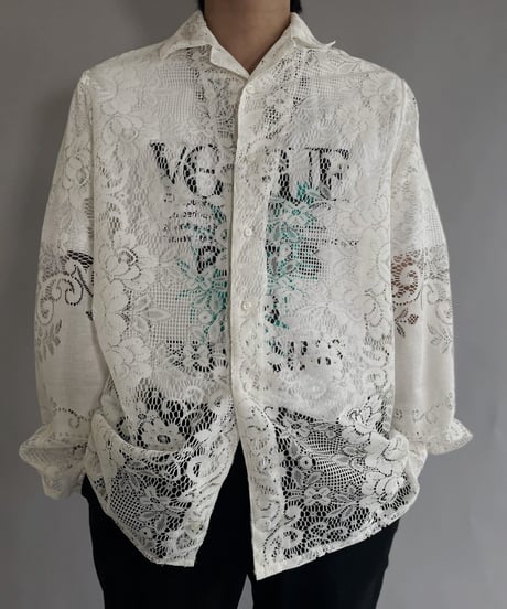 【RE;CIRCLE】 RE Men's Crochet Lace Shirt / 220915-006