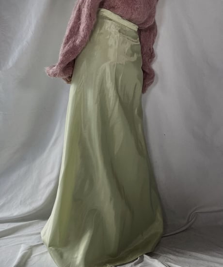 【USED】 Poly Long Skirt made in USA ① / 220107-005