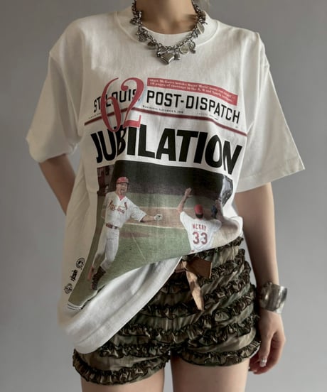 【USED】 98's Baseball Newspaper T-Shirt / 260607-005