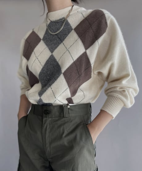 【USED】  Argyle Knit Sweater / 221112-007