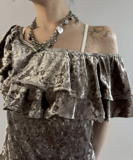 【USED】 N/S Velour Leotard Top / 260307-005