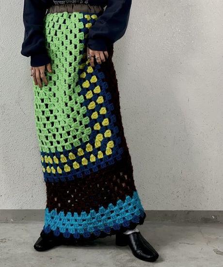 【RE;CIRCLE】 Granny Knit Long Skirt ① /210125-008