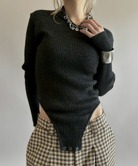 【RE;CIRCLE】 RE Rib Knit Leotard Top / 260416-005