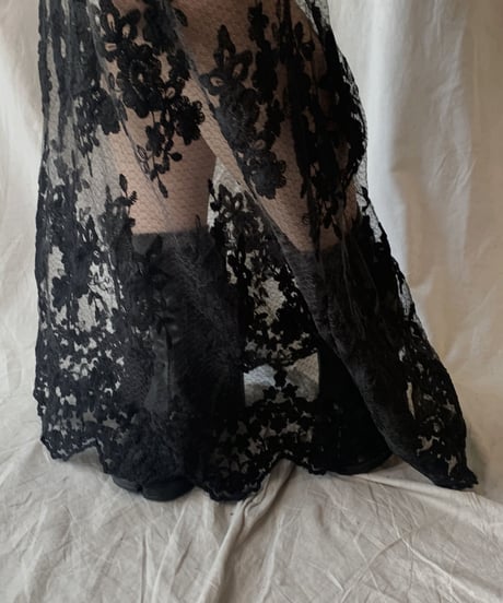 【USED】  USA Flower Patterned Lace Dress/210506-030
