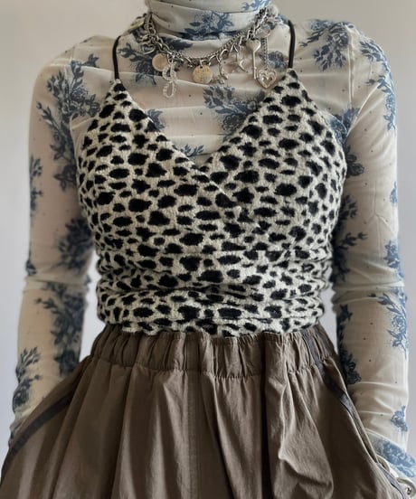 【USED】 Leopard Pattered Camisole Bra Top /240914-005