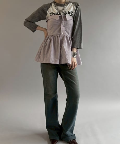 【RE;CIRCLE】  RE Stripe Shirt Mini One-Piece / 260611-009