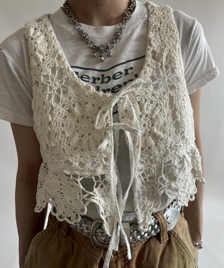 【RE;CIRCLE】RE Crochet Short Vest / 250515-004