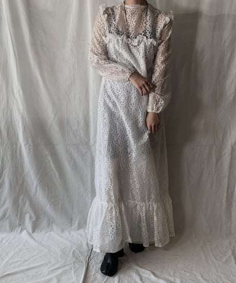 【USED】  Flower Patterned Lace EURO Dress/210407-027