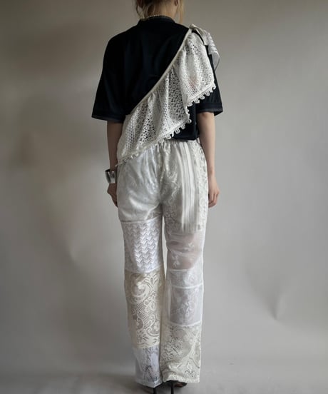 【RE;CIRCLE】 RE Crochet Lace Patch work Pants / 250731-008