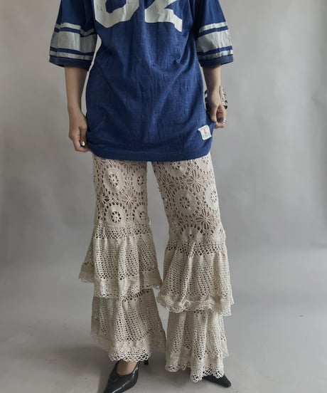 【RE;CIRCLE】 RE Crochet Tiered Pants / 230504-008