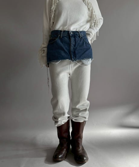 【USED】 Cut Off Denim Skirt / 260207-014