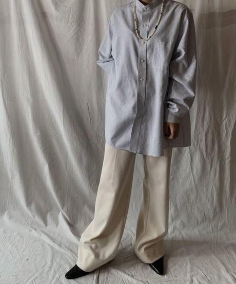 【RE;CIRCLE】 RE Stripe Band Collar Shirt④/210414-032
