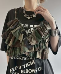 【RE;CIRCLE】 RE Camo Back Ribbon Frill Bustier / 260618-004