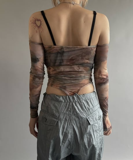 【USED】 Design Leotard Off Shoulder Top  /251012-022
