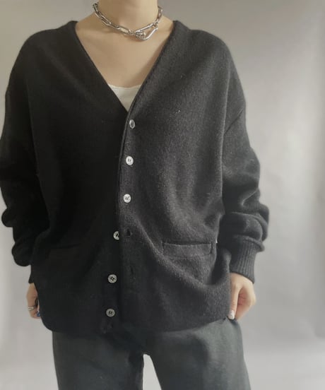 【USED】 Acrylic Knit Cardigan Black / 230211-019