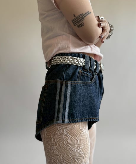 【USED】 adidas IVY PARK Design Wide Denim Shorts/250510-071