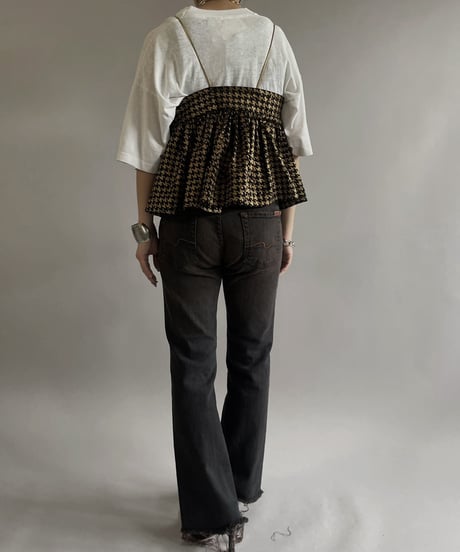 【USED】BRYAN and JOHNNY Houndstooth Patterned Camisole Top/ 240421-010