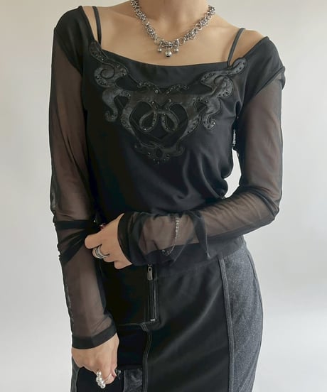 【USED】  Design L/S Sheer Top / 250517-030