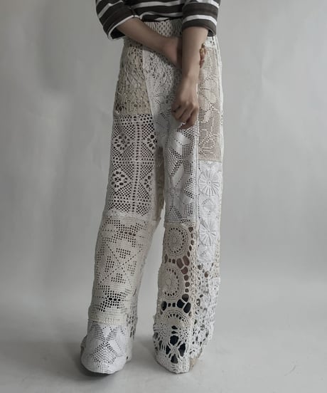 【RE;CIRCLE】 RE Crochet Patchwork Pants / 220623-028