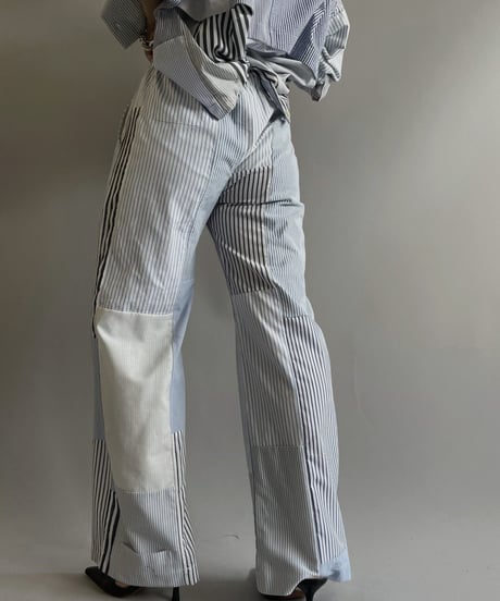 【RE;CIRCLE】 RE Patchwork Strip Pants / 240718-008