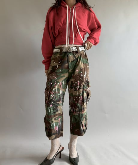 【USED】 Military Camouflage Cut Off Paint Pants / 251002-003